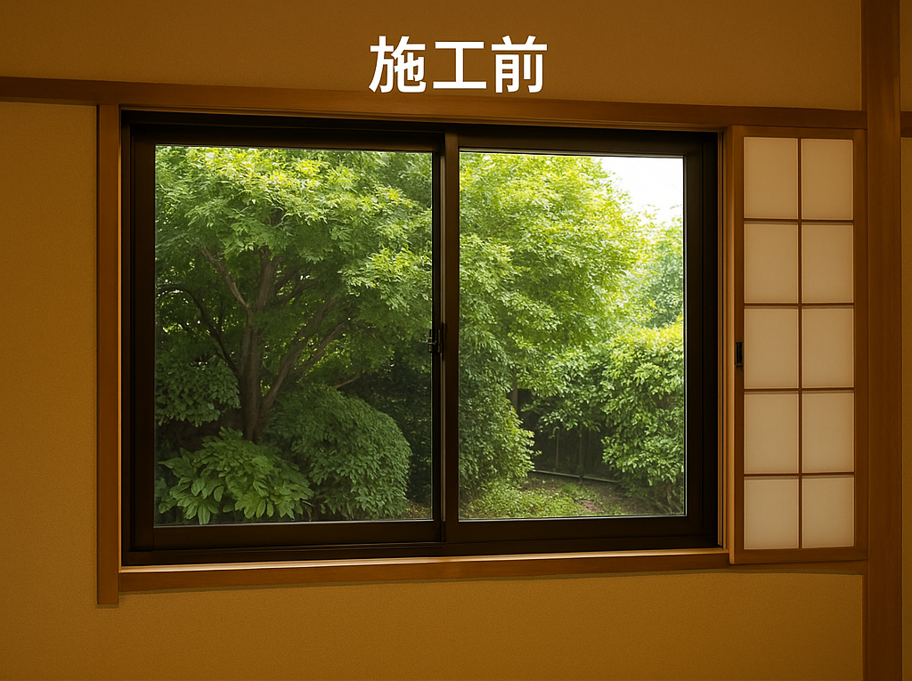 施工前の窓