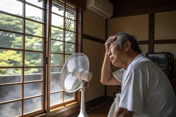 暑くて不快な室内