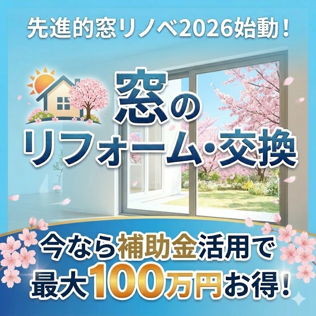 先進的窓リノベ2026始動｜今なら補助金活用で最大100万円お得